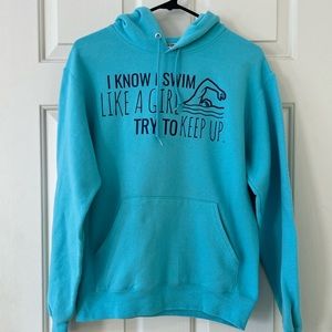 Jerzees swimming hooded sweatshirt